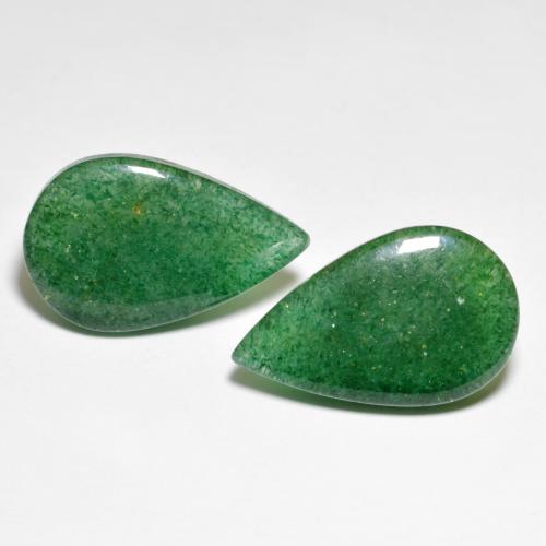 Gemas de aventurina verde natural de 12,78 ct, en forma de pera, translúcido