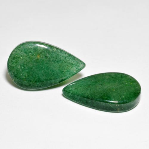 Gemas de aventurina verde natural de 12,78 ct, en forma de pera, translúcido