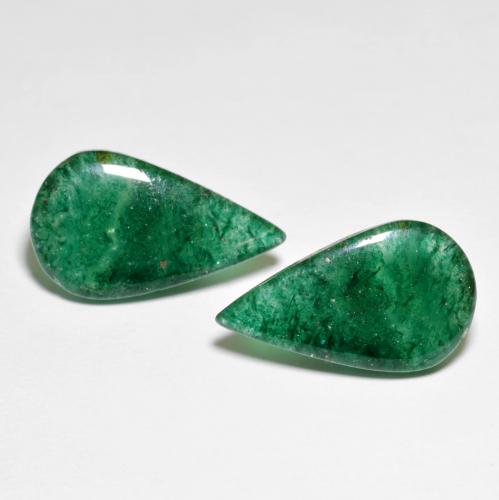 Gemas de aventurina verde natural de 10,30 ct, en forma de pera, translúcido