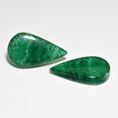 Gemas de aventurina verde natural de 10,30 ct, en forma de pera, translúcido