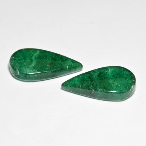 Gemas de aventurina verde natural de 10,30 ct, en forma de pera, translúcido