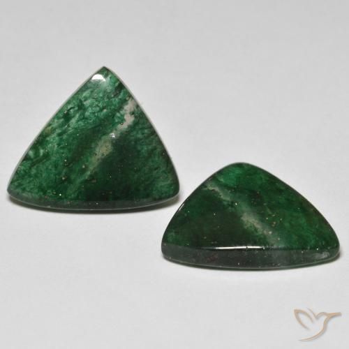 Gemas de Venturina Verde oscuro natural de 14.27 ct, Elegante, Translúcido