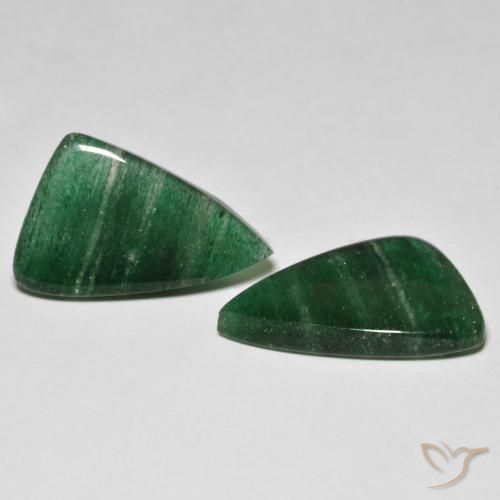 Gemas de Venturina Verde oscuro natural de 13.52 ct, Elegante, Translúcido