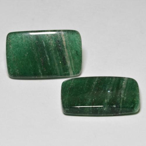 Gemas de aventurina verde natural de 16,97 ct, baguette, translúcido