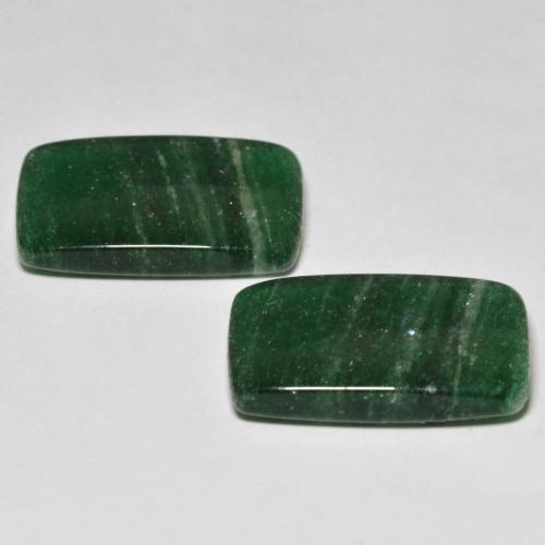 Gemas de aventurina verde natural de 16,97 ct, baguette, translúcido