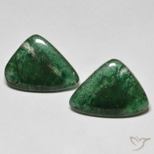 Gemas de Venturina Verde claro natural de 10.03 ct, Forma elegante, Translúcido