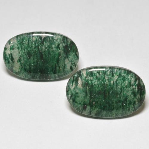 Gemas de aventurina verde natural de 16,27 ct, corte óvalo, translúcido