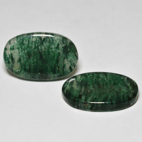 Gemas de aventurina verde natural de 16,27 ct, corte óvalo, translúcido