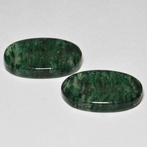 Gemas de aventurina verde natural de 16,27 ct, corte óvalo, translúcido