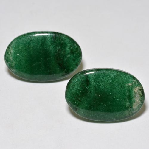 Gemas de aventurina verde natural de 17,47 ct, corte óvalo, translúcido