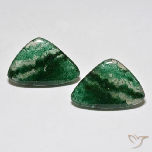 Gemas de aventurina verde natural de 13,40 ct, forma elegante, translúcido