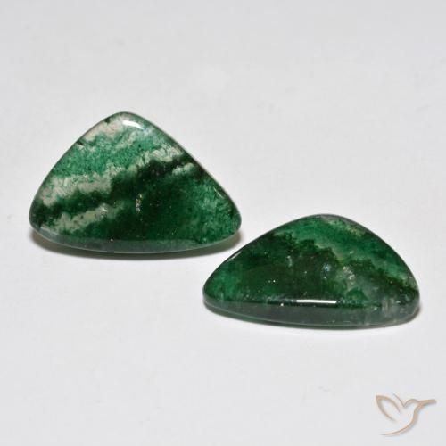 Gemas de aventurina verde natural de 13,40 ct, forma elegante, translúcido