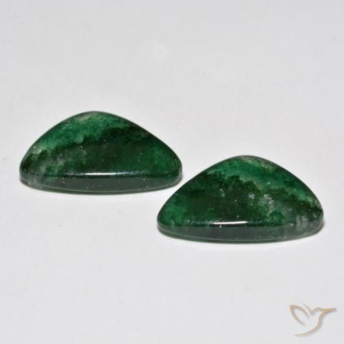 Gemas de aventurina verde natural de 13,40 ct, forma elegante, translúcido
