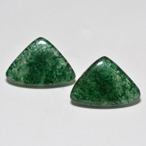 Gemas de aventurina verde natural de 9,73 ct, trillón, translúcido