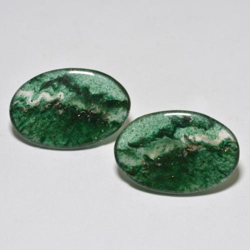 Gemas de aventurina verde natural de 12,30 ct, corte óvalo, translúcido