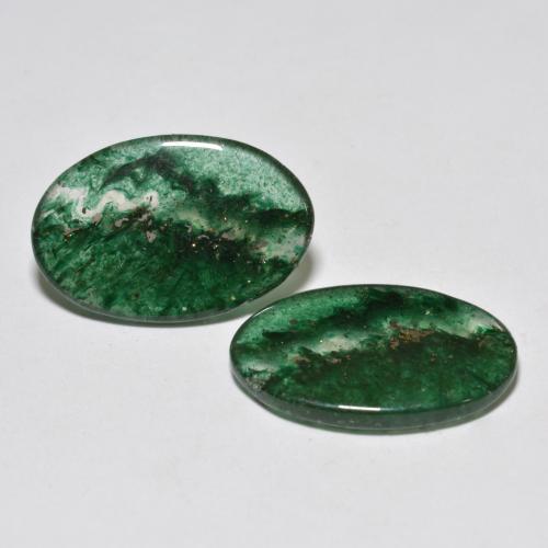 Gemas de aventurina verde natural de 12,30 ct, corte óvalo, translúcido