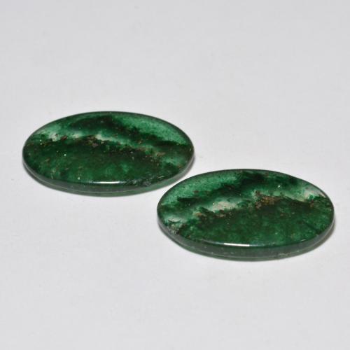 Gemas de aventurina verde natural de 12,30 ct, corte óvalo, translúcido