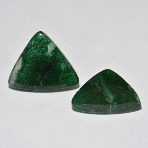 Gemas de Venturina Verde oscuro natural de 17.98 ct, Trillón, Translúcido