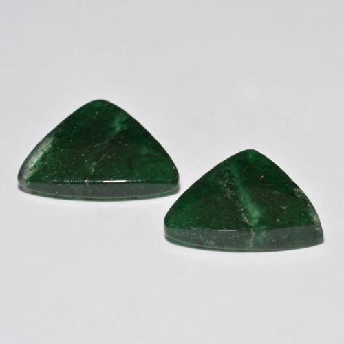 Gemas de Venturina Verde oscuro natural de 17.98 ct, Trillón, Translúcido