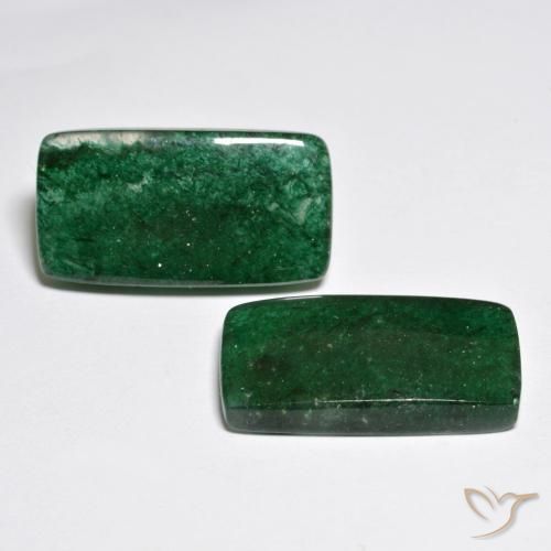 Gemas de aventurina verde natural de 21,63 ct, baguette, translúcido