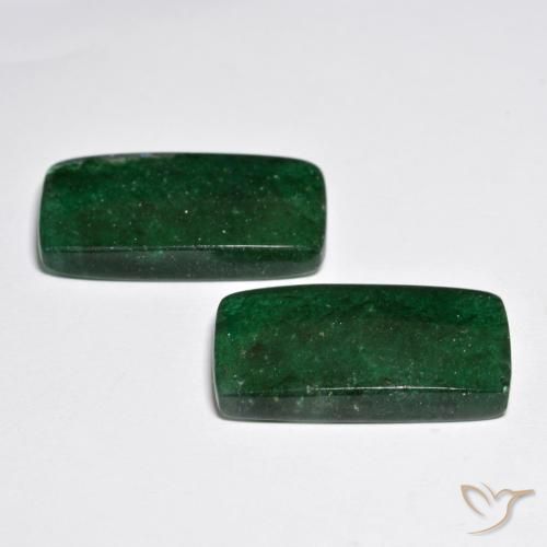 Gemas de aventurina verde natural de 21,63 ct, baguette, translúcido