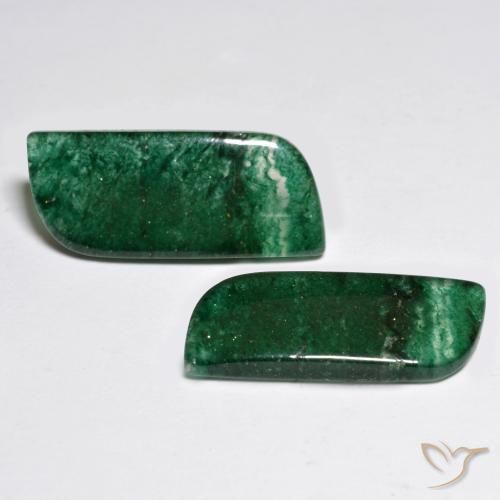 Gemas de Venturina Verde claro natural de 19.24 ct, Elegante, Translúcido