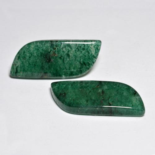 Gemas de aventurina verde natural de 21,64 ct, forma elegante, translúcido