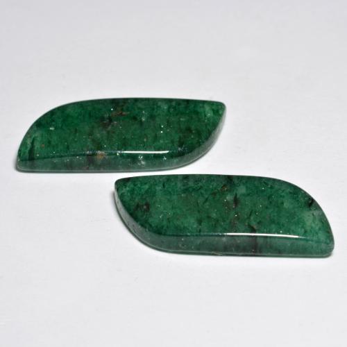 Gemas de aventurina verde natural de 21,64 ct, forma elegante, translúcido
