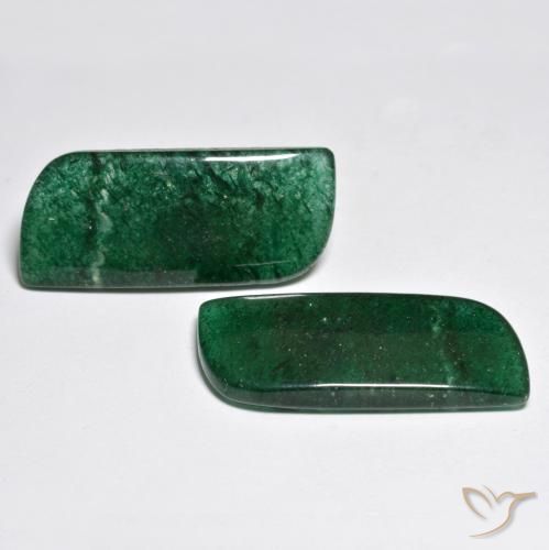 Gemas de Venturina Verde oscuro natural de 25.07 ct, Elegante, Translúcido