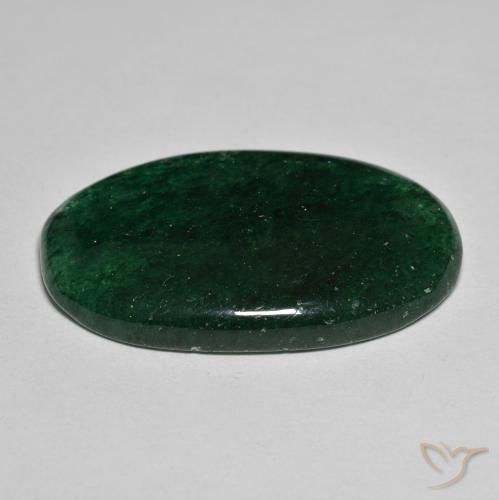 Venturina Verde natural de 34.59 ct, Ovalada, Translúcido