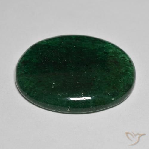 Venturina Verde natural de 38.54 ct, Corte Óvalo, Translúcido