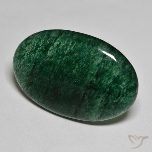 Venturina Verde natural de 29.26 ct, Ovalada, Translúcido