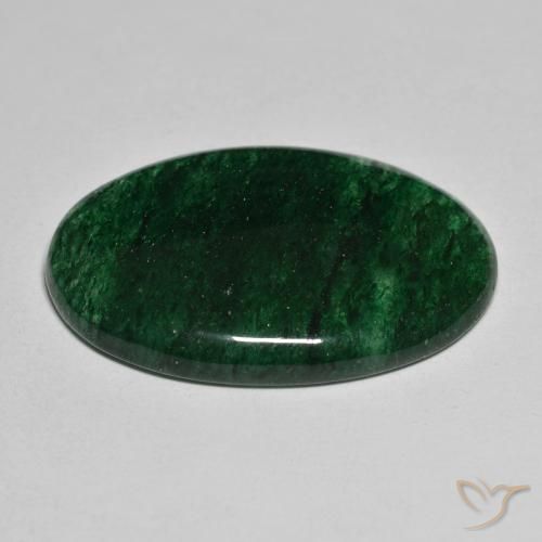 Venturina Verde natural de 29.26 ct, Ovalada, Translúcido