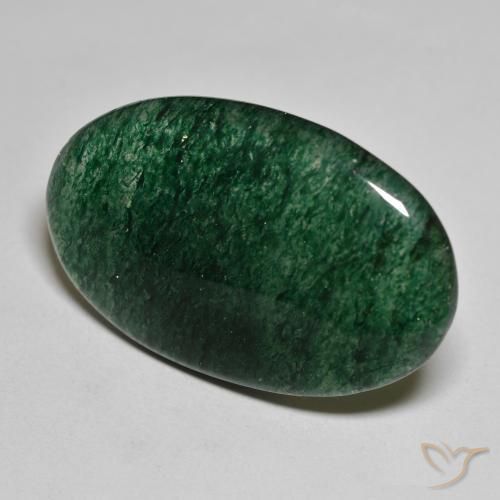 Venturina Verde natural de 32.45 ct, Corte Óvalo, Translúcido