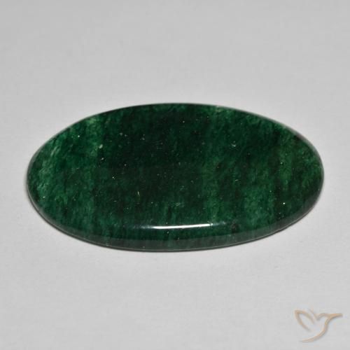 Venturina Verde natural de 32.45 ct, Corte Óvalo, Translúcido