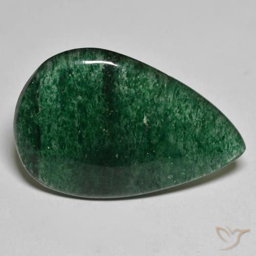Venturina Verde natural de 24.65 ct, En forma de pera, Translúcido