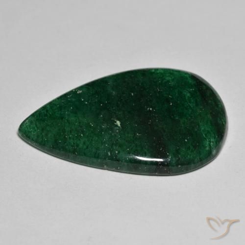 Venturina Verde natural de 24.65 ct, En forma de pera, Translúcido