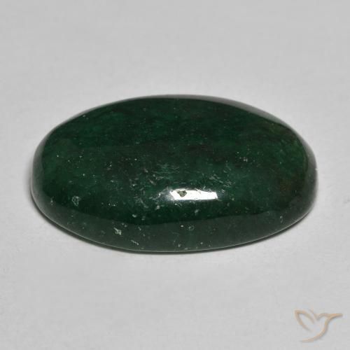 Aventurina verde oscuro natural de 15,61 ct, corte óvalo, translúcido
