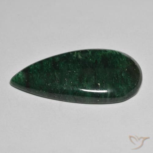 Venturina Verde natural de 24.26 ct, En forma de pera, Translúcido