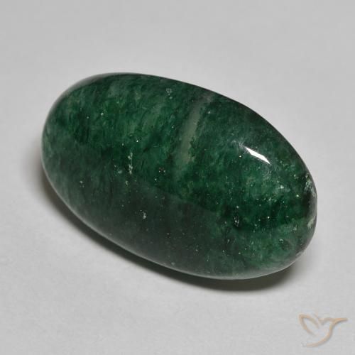 Venturina Verde natural de 14.46 ct, Ovalada, Translúcido