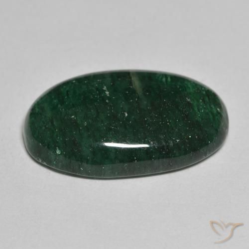 Venturina Verde natural de 14.46 ct, Ovalada, Translúcido