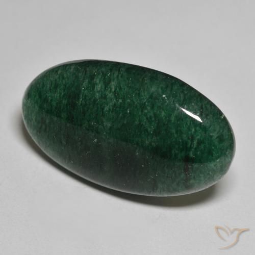 Venturina Verde natural de 24.63 ct, Ovalada, Translúcido