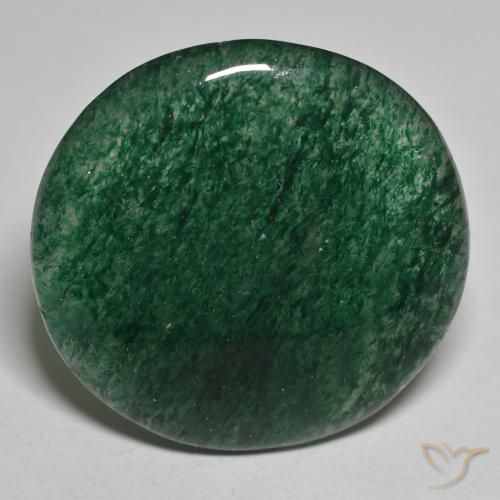 Venturina Verde natural de 29.77 ct, Redondo, Translúcido