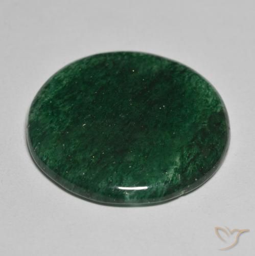 Venturina Verde natural de 29.77 ct, Redondo, Translúcido