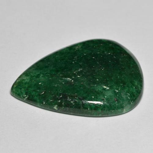 Venturina Verde medio natural de 18.14 ct, En forma de pera, Translúcido