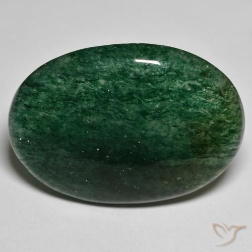 24.69ct Natural Verde bosque Venturina, Ovalada, Translúcido