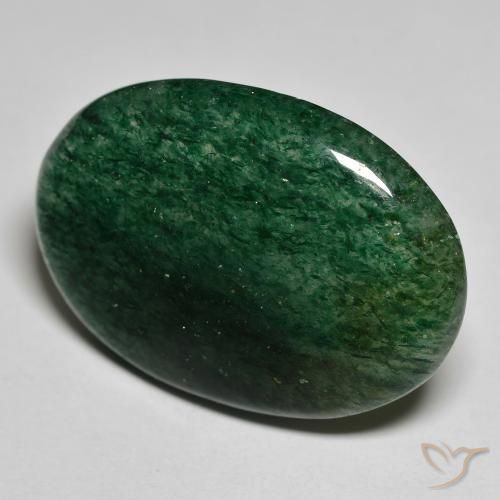Venturina Verde bosque natural de 24.69 ct, Ovalada, Translúcido