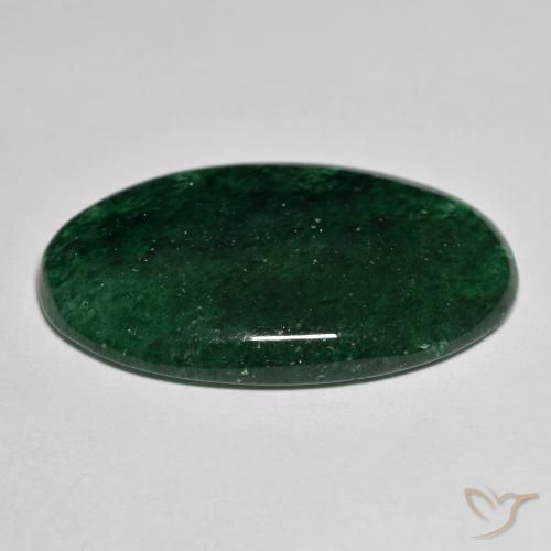 Venturina Verde natural de 27.98 ct, Ovalada, Translúcido