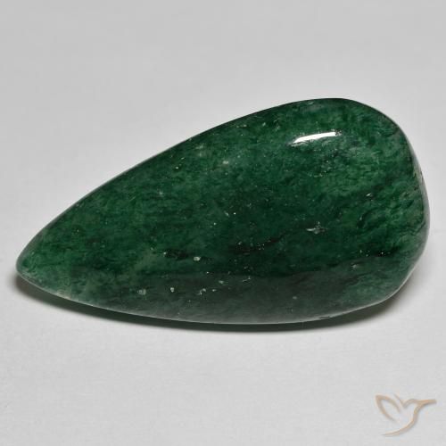 Aventurina verde natural de 26,94 ct, en forma de pera, translúcido