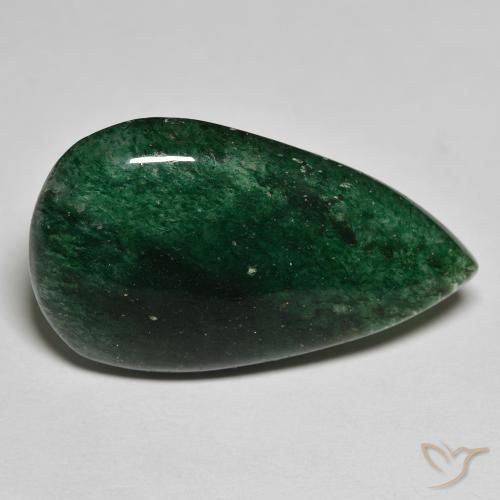 Venturina Verde bosque natural de 16.85 ct, En forma de pera, Translúcido